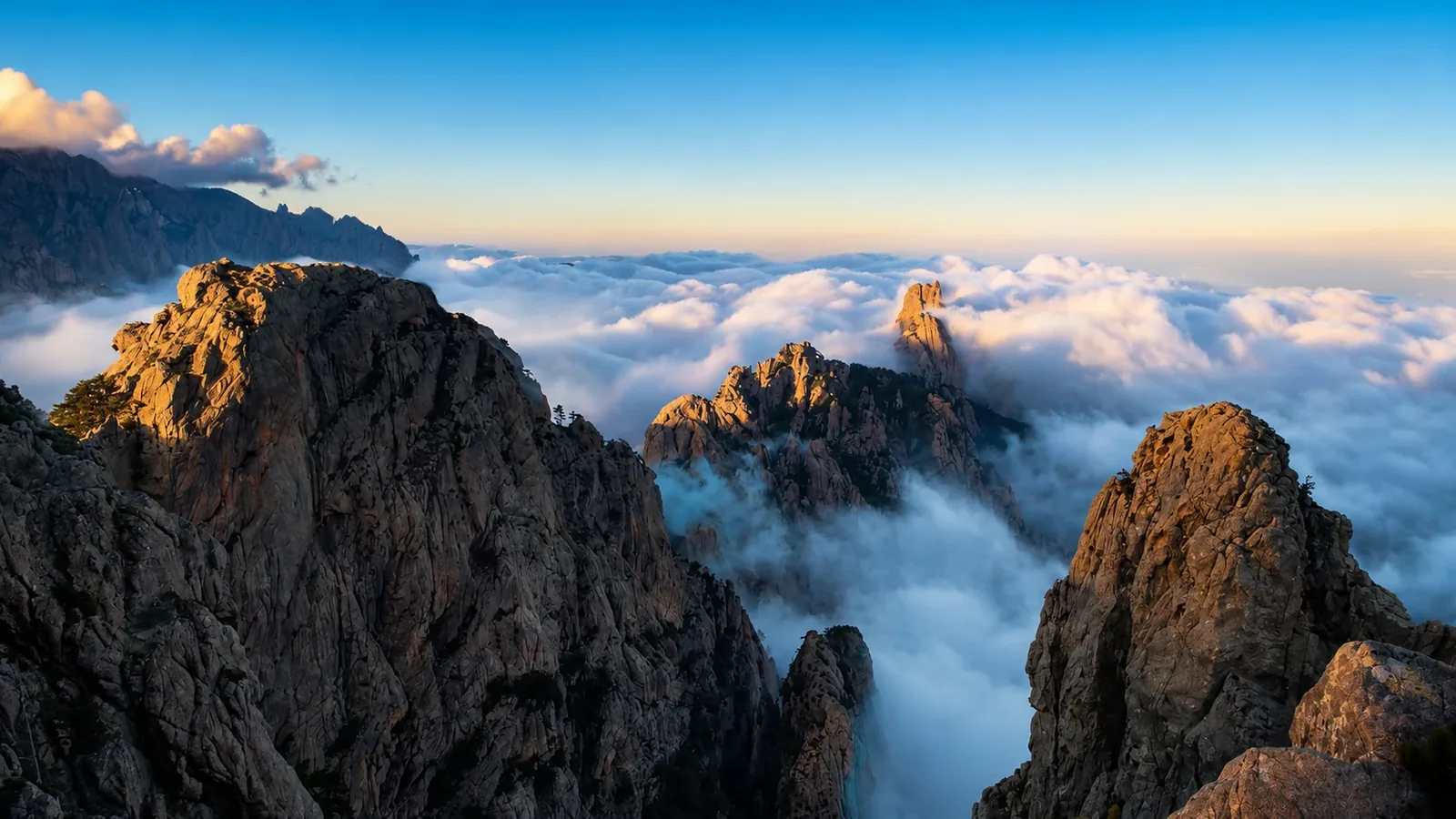 Bavella needles in the clouds