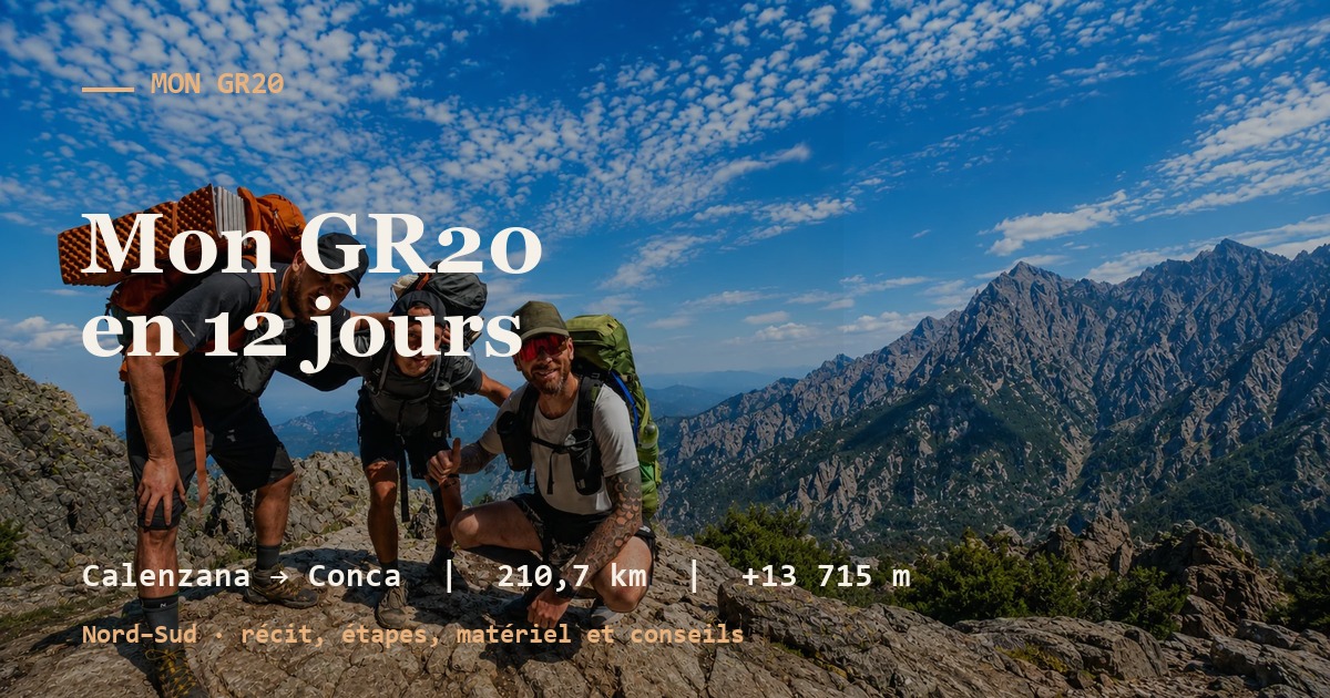 Carte de partage du récit Mon GR20 en 12 jours